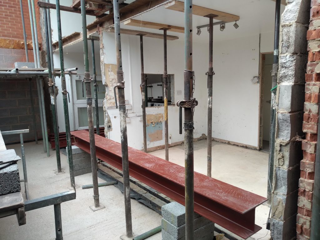 Image of steel beam installation.